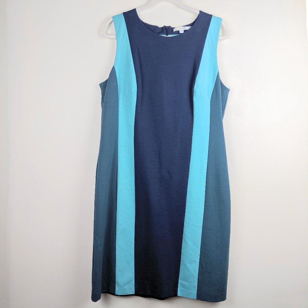 BODEN Color Block Striped Shift Dress Blue